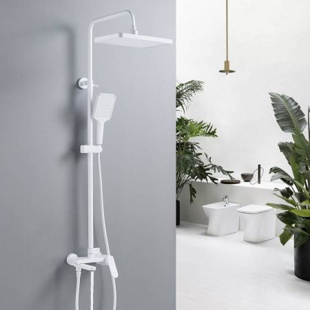 Душевая система Shevanik S4536C верхний душ, лейка, белый, Коллекция S45, , Shevanik