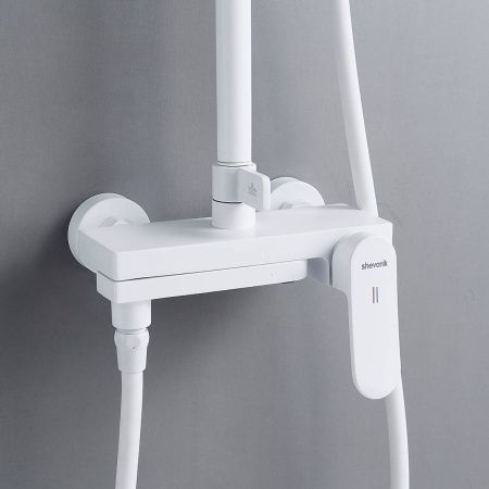 Душевая система Shevanik S4536C верхний душ, лейка, белый, Коллекция S45, , Shevanik