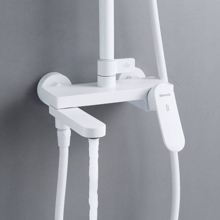 Душевая система Shevanik S4536C верхний душ, лейка, белый, Коллекция S45, , Shevanik