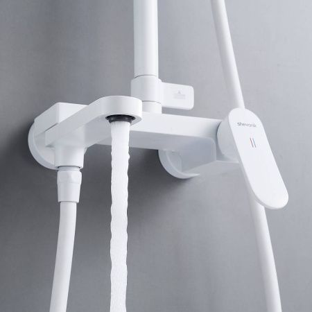 Душевая система Shevanik S4536C верхний душ, лейка, белый, Коллекция S45, , Shevanik