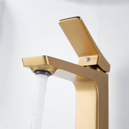 Cмеситель для раковины Shevanik S4401G золотой сатин, Коллекция S43, , Shevanik