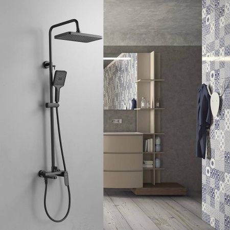 Душевая система Shevanik S4536H верхний душ, лейка, черный, Коллекция S45, , Shevanik