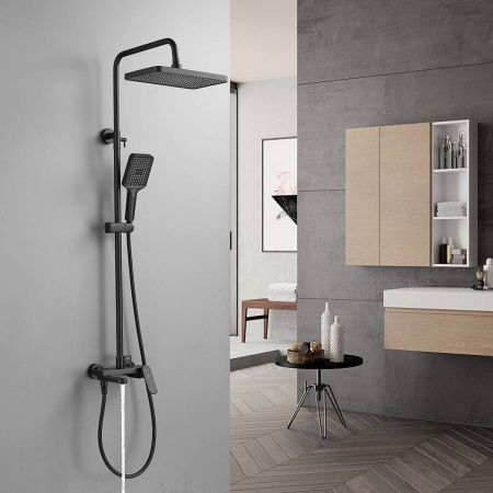 Душевая система Shevanik S4536H верхний душ, лейка, черный, Коллекция S45, , Shevanik