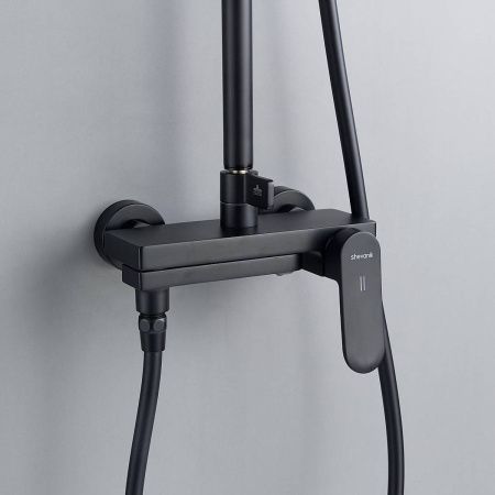 Душевая система Shevanik S4536H верхний душ, лейка, черный, Коллекция S45, , Shevanik