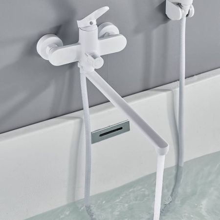 Cмеситель для ванны Shevanik S4322C белый матовый, Коллекция S43, , Shevanik