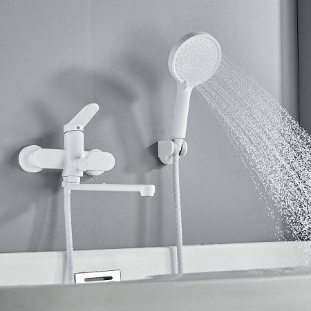 Cмеситель для ванны Shevanik S4322C белый матовый, Коллекция S43, , Shevanik