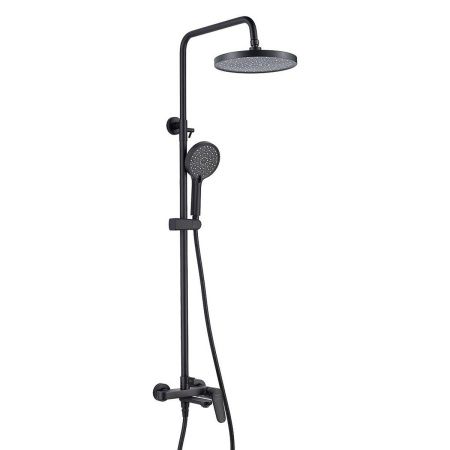 Душевая система Shevanik S4336H верхний душ, лейка, матовый черный, Коллекция S43, , Shevanik
