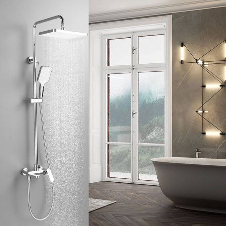 Душевая система Shevanik S4536 верхний душ, лейка, хром, Коллекция S45, , Shevanik