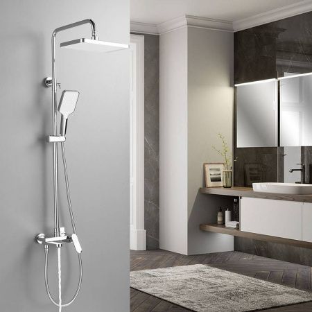 Душевая система Shevanik S4536 верхний душ, лейка, хром, Коллекция S45, , Shevanik