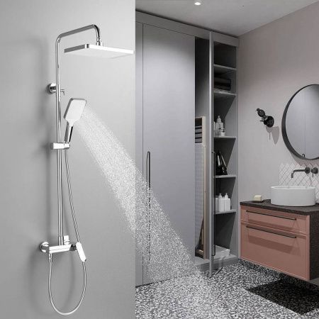 Душевая система Shevanik S4536 верхний душ, лейка, хром, Коллекция S45, , Shevanik