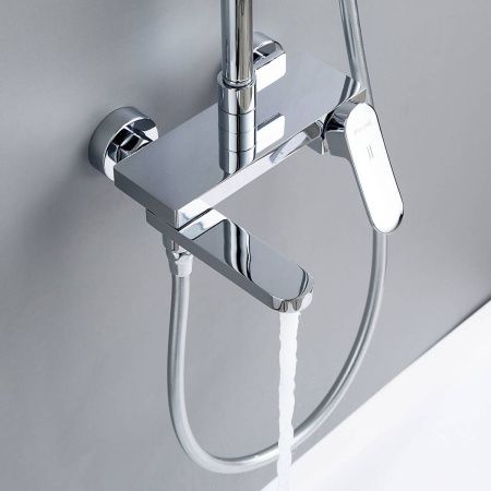 Душевая система Shevanik S4536 верхний душ, лейка, хром, Коллекция S45, , Shevanik