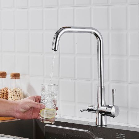 Смеситель для кухни Shevanik S528 с подключением фильтра питьевой воды, хром, Смесители с подключением к фильтру питьевой воды, , Shevanik