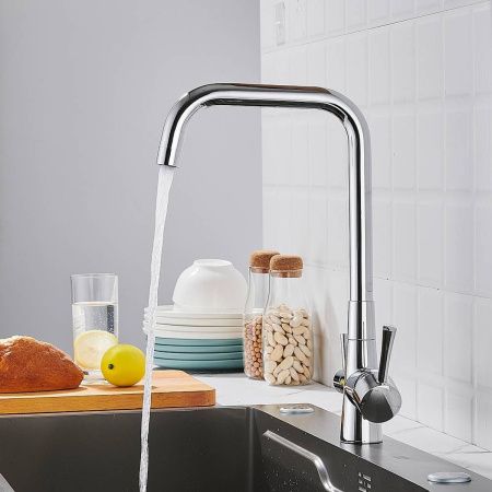 Смеситель для кухни Shevanik S528 с подключением фильтра питьевой воды, хром, Смесители с подключением к фильтру питьевой воды, , Shevanik