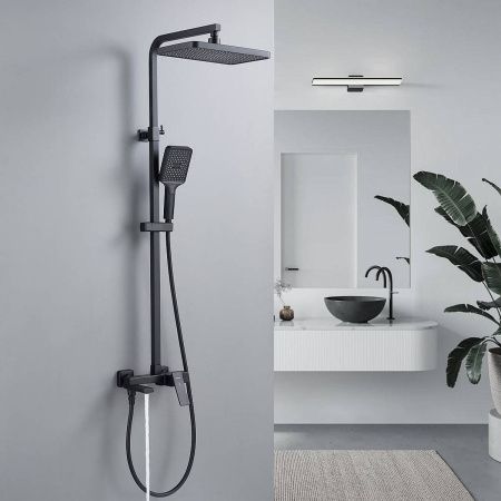 Душевая система Shevanik S4636H верхний душ, лейка, черный, Коллекция S46, , Shevanik