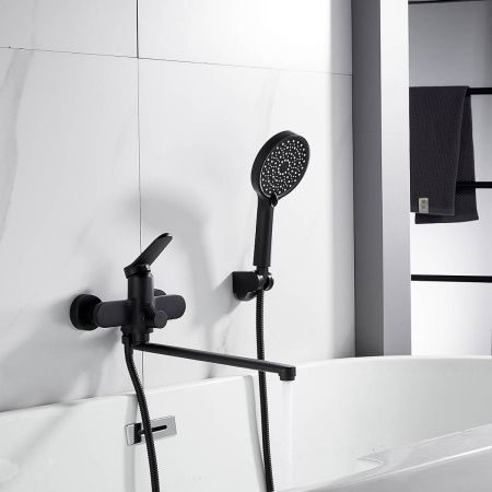 Cмеситель для ванны Shevanik S4322H черный, Коллекция S43, , Shevanik