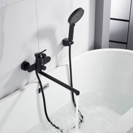 Cмеситель для ванны Shevanik S4322H черный, Коллекция S43, , Shevanik