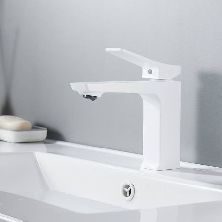 Cмеситель для раковины Shevanik S4401C белый, Коллекция S43, , Shevanik