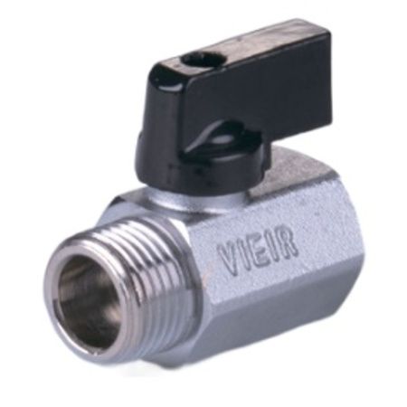 Кран шаровой 1/2" ВР/НР МИНИ черные ручки VIEIR VR171 (мин.18/180), Мини-краны, , VIEIR