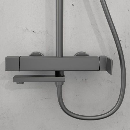 Душевая стойка Vincea  Cube VSFS-1C1GM, вороненая сталь, Vincea наличие, , Vincea