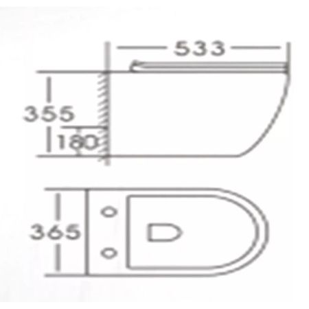 Унитаз подвесной Knois KN9722001 безободковый, с крышкой 533х365х355 мм., Knois, , Knois