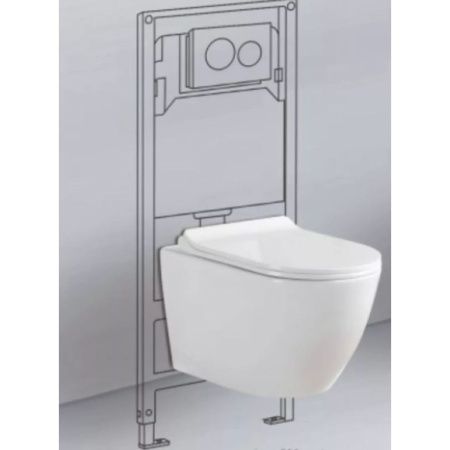 Унитаз подвесной Knois KN9722001 безободковый, с крышкой 533х365х355 мм., Knois, , Knois