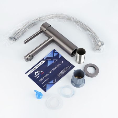 Смеситель для раковины FASHUN A51134-17 графит  из нержавеющей стали  , Коллекция 34 нерж. сталь, , FASHUN