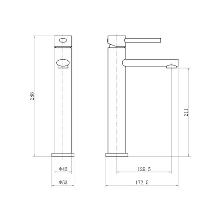 Смеситель для раковины FASHUN A51234 высокий, из нержавеющей стали  , Коллекция 34 нерж. сталь, , FASHUN