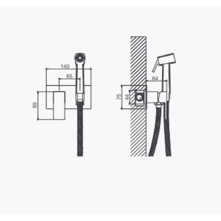 Смеситель с гигиеническим душем BELZ B55808-7 черный, Серия B805 с гигиеническим душем, , BELZ