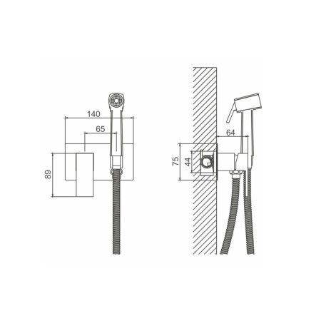 Смеситель с гигиеническим душем BELZ B55808 хром, Серия B805 с гигиеническим душем, , BELZ