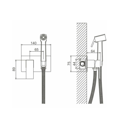 Смеситель с гигиеническим душем BELZ B55808-5 золото, Серия B805 с гигиеническим душем, , BELZ