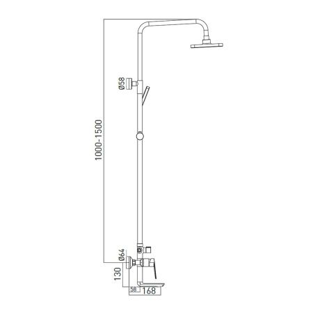 Душевая стойка со смесителем GROSS AQUA Dyno GA9009SMD07MW белый, с изливом (3)