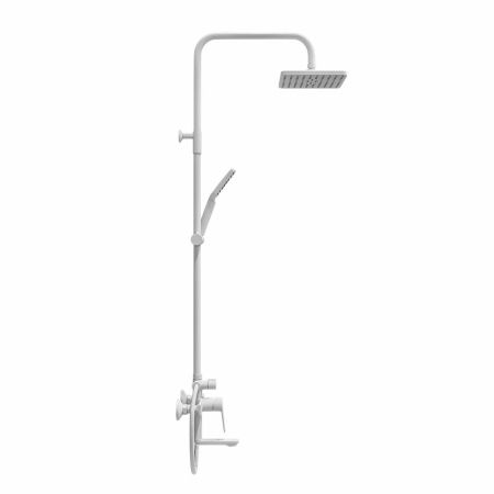 Душевая стойка со смесителем GROSS AQUA Dyno GA9009SMD07MW белый, с изливом (3)