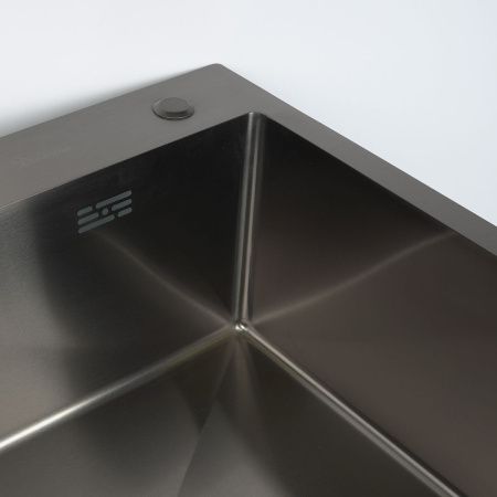 Мойка для кухни врезная Diadonna DS6050B серый графит из нержавеющей стали, 60*50 см без сифона