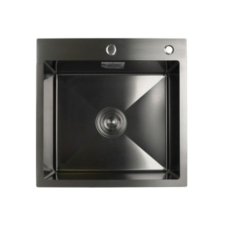 Мойка для кухни врезная Diadonna DS5050B серый графит из нержавеющей стали, 50*50 см без сифона