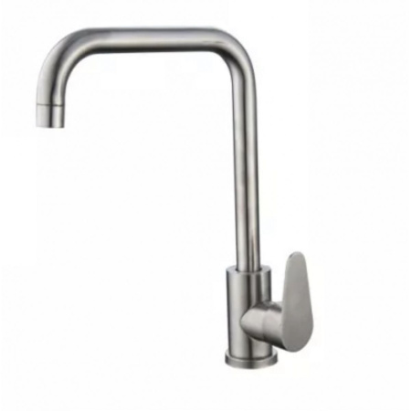 Смеситель для кухни Wasser Zimmer ZM-7721-2-748 хром, с высоким поворотным Г-образным изливом, SUS304