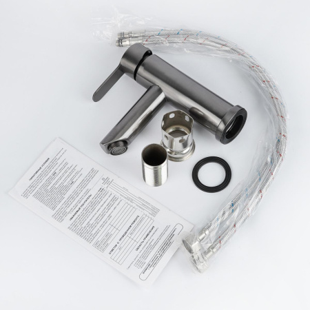 Смеситель для умывальника Wasser Zimmer ZM-7721-1Q графит, SUS304