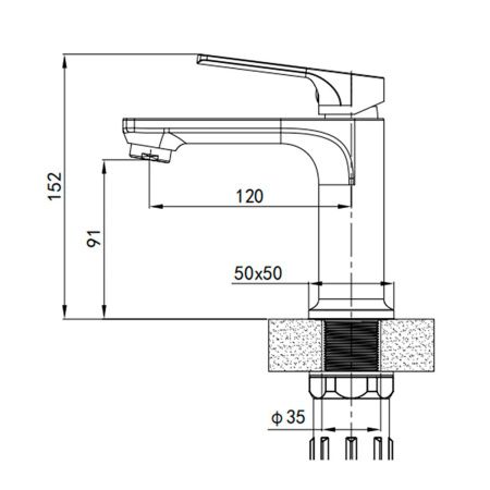 Смеситель для умывальника GROSS AQUA Prado 6820828C