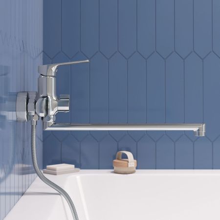 Смеситель для ванны GROSS AQUA Prado 7578828C-35F с длинным изливом 350 мм