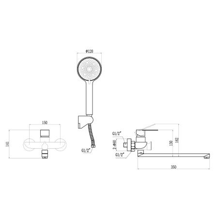 Смеситель для ванны Fmark FS8824H черный (6)