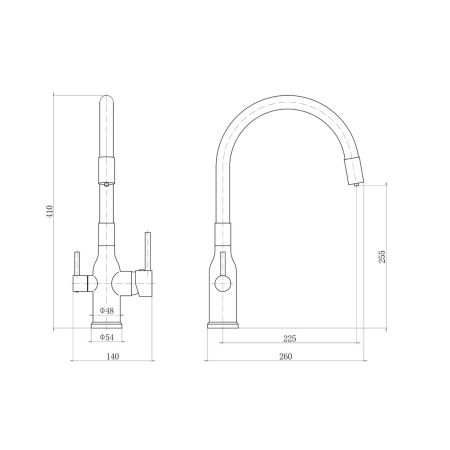 Смеситель для кухни FASHUN A4363-N с подключением фильтра пиьевой воды, сатин, черный (10)