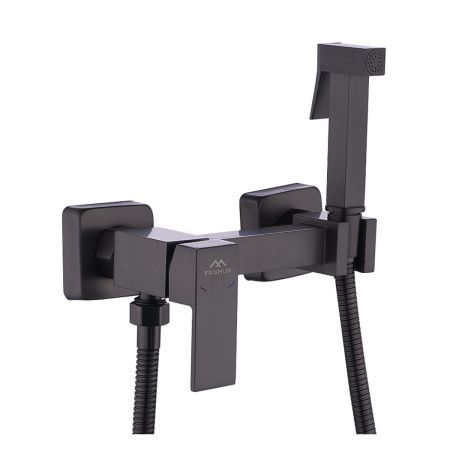 Смеситель для биде FASHUN A7504-17, с гигиеническим душем, SUS304, оружейная сталь (10)