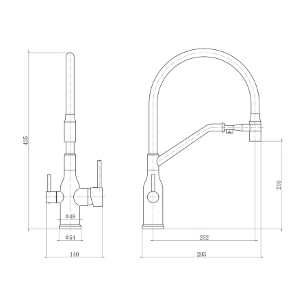Смеситель для кухни FASHUN A4463-N с подключением фильтра пиьевой воды, сатин, черный (10)