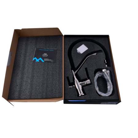 Смеситель для кухни FASHUN A4463-N с подключением фильтра пиьевой воды, сатин, черный (10)