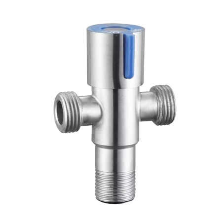 Вентиль трехпроходной для подключения лейки биде и бочка унитаза 1/2"x3/4"x1/2" НР VIEIR VER75 (мин.1/100)