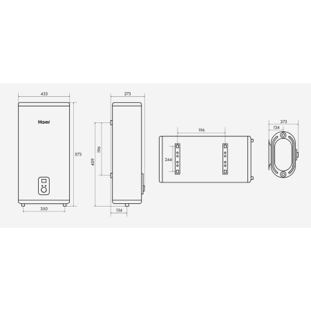Водонагреватель электрический накопительный 30 л. Haier ES30V-F4 INOX плоский