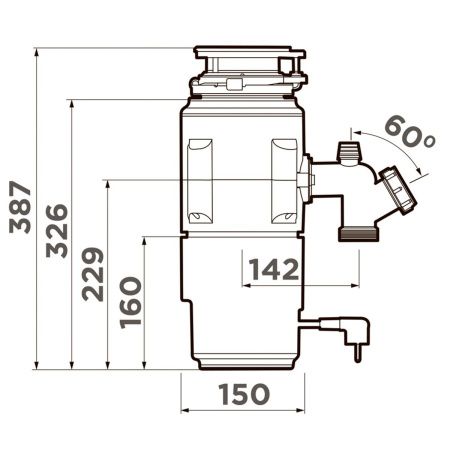 Измельчитель пищевых отходов, дистанционное управление VIEIR VER-723E дистанционное управление,  560 Вт