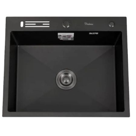 Мойка для кухни врезная Diadonna DS5060BL черная из нержавеющей стали, 50*60 см без сифона