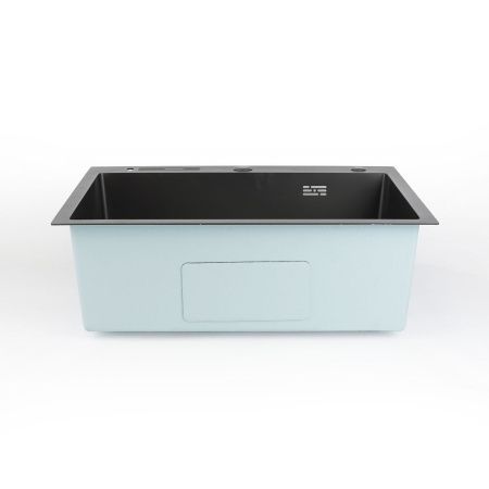 Мойка для кухни врезная Diadonna DS5060BL черная из нержавеющей стали, 50*60 см без сифона