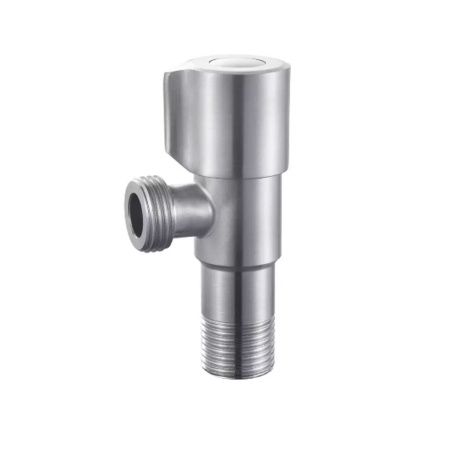 Вентиль угловой с керамической кран-буксой 1/2"x1/2" НР VIEIR VER66 нерж.сталь (мин.1/100)