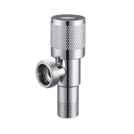 Вентиль угловой с керамической кран-буксой 1/2"x3/4" НР VIEIR VER74-L нерж.сталь, хром (мин.1/100)